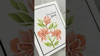 Layering Stencil with Glimmer Spray! Full video on my channel! #cardmaking #crafts