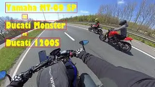 Yamaha MT-09 SP VS Ducati Monster VS Ducati 1200S - Insta360 - Moto #5