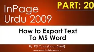 How to Export Text from Inpage to MS word in Urdu