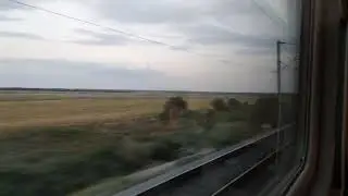 Вечерний перегон Орловка-Кубанская — Староминская-Тимашевская из окна поезда