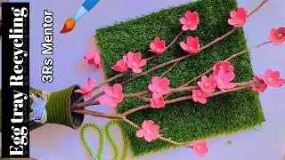 Beautiful flowers with Eggs tray, Recycling with 3Rs Mentor ♻️ #recycling #Eggstrayflower #3rs