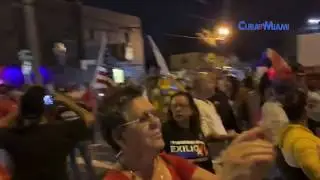 Protesta de cubanos en Miami frente a Studio 60 contra artistas que apoyan la dictadura en Cuba