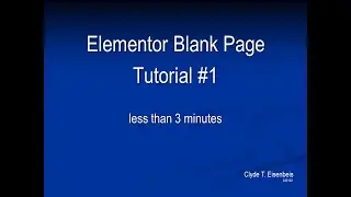 ND Academy, WordPress Elementor - Blank Page - Tutorial #1 [Elementor Website Builder plugin]