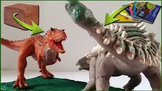 ANKYLOSAURUS VS. CARNOTAURUS WITH CLAY/PLASTILINA. Jurassic world
