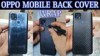 Oppo mobile back cover wrap with black carbon fiber