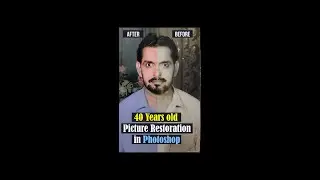 40 years Old Picture Restoration in Photoshop #shorts #youtubeshorts #photoshop