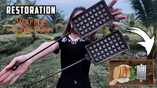 Antique Waffle Cake Pan Cambodia Style - Restoration