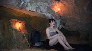 Full video: 120 days of hiking, building a shelter. Solo survival bushcraft in jungle