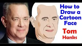 How to Draw a Cartoon Face with PHOTOSHOP -  Tom Hanks