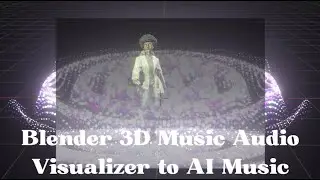 Blender 3D Music Audio Visualizer Animation to AI Music – Midjourney AI, Ready Player Me, AIVA AI