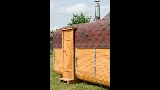 4м боковой вход. Обзор Баня-бочка квадро.