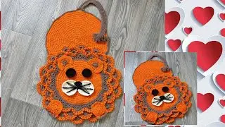 1часть!Мини коврик/Салфетка/Лёва/крючком/
