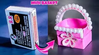 How to Make Cute Mini Basket from Matchbox | miniature crafts from matchbox | best out of crafts diy