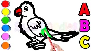 DRAW BIRDS, HOW TO DRAW PARROT | Fun & Easy ABC Drawing for Kids and Toddlers