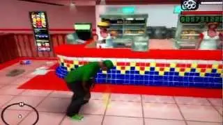 GTA: San Andreas - CJ throws up at Burger Shot!
