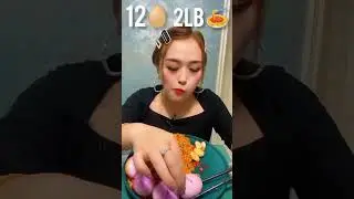 Fast Eating Challenge ( 12 Purple Eggs, 2lb Pasta ) | #asmr #food #funny #eating #shorts