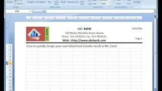 Microsoft excel training |How to Quickly Design Your Own Letterhead (Excel Header) in MS Excel