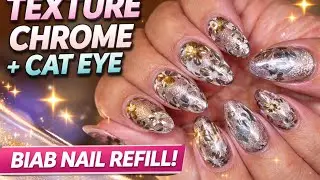 Texture Chrome + Cat Eye Nail Art ✨ | BIAB Nail Refill | Trending 2026 Design