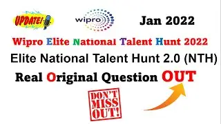 Wipro💡 Elite National Talent Hunt 2022 I wipro nlth question paper🔴 quantitative🔴logical 🔴verbal