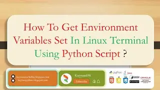 How To Get Environment Variables Set On Linux Terminal Using Python Script? | Kayyum698 | @kayyum698