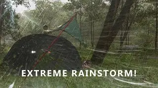 EXTREME RAINSTORM!! Solo Camping in long heavy rain and thunder (NEW VIDEO)