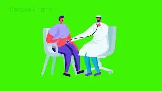Doctor and Patient green screen  background, Character animation 
