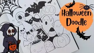 🕷Cute Halloween Doodle 2021 🕸 | Easy Doodle for Beginners | Doodle With Me 👩🏻