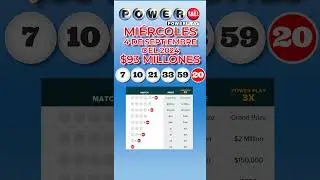 Resultados Powerball Miércoles 4 de Septiembre 2024  Jackpot $93 Millones de dólares #powerball