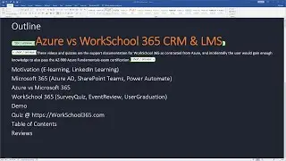 Azure vs WorkSchool 365 CRM & LMS - 0 Outline