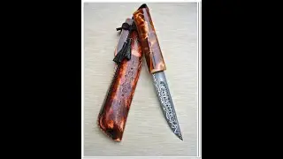 Якутский нож с ламинатным клинком