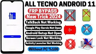 All Tecno Android 11 FRP Bypass 2024 |No Apps Disable No Xshare | Google Account Bypass Without PC