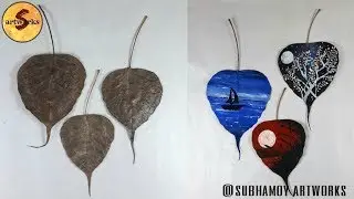 How to make a leaves art/ Easy crafts to make leaves art/DIY/easy step by step by S artworks