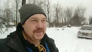 снегопад и машина