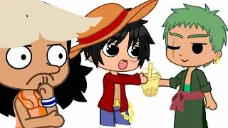 Luffy tomando caldo de cana