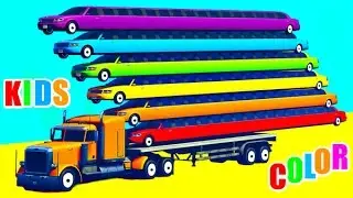 COLOR LONG CARS in Cartoon for Kids with Nursery Rhymes