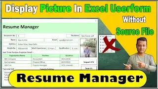 How to Insert Picture in Userform Excel Without Source File of Picture | Excel Vba