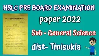 HSLC Pre Board examination tinsukia dist question paper sub General Science class x@Youcanlearnassam
