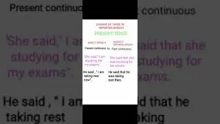 Change of present continuous to past continuous __ Reported Speech 