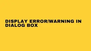 SAP: Activate dialog box for error or warning