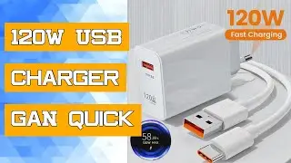 120W USB Charger GaN Quick Charge 5.0 Mobile Phone Adapter iPhone 14 iPad Huawei Xiaomi Samsung EU/U