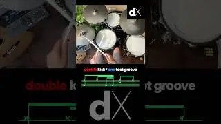 Double Kick with One Foot Groove DRUM LESSON #drums