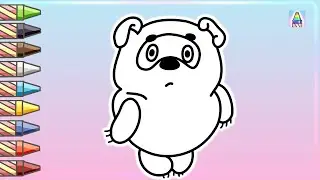 Как нарисовать МЕДВЕДЯ ВИННИ из мультика Винни Пух | Coloring Kids