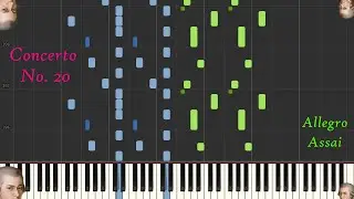 W. A. Mozart - Piano Concerto No. 20 (Rondo, Allegro assai) [Piano solo tutorial]