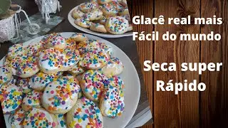 como fazer Glacê  real caseiro com açúcar de confeiteiro caseiro| Glace real biscoito decorado