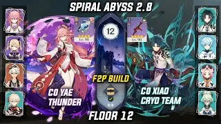 C0 Yae Thunder & C0 Xiao Cryo F2P - Spiral Abyss 2.8 Floor 12 [Genshin Impact]