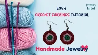 Crochet Earrings Easy Tutorial - #handmadejewelrymaking #crochetearrings