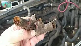On the BMW E39 problem with a decrease in the coolant level. Problem with the Heater inlet pipe.