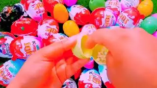 100 Yummy Kinder Surprise Eggs Toy Opening A Lot Of Kindarjoy Chocolate ASMR