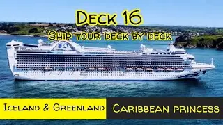 Princess cruises ship tour deck by deck (what's on deck 16) Caribbean Princess