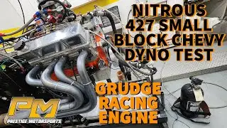 HOOPER 427! Nitrous 427ci Small Block Chevy Grudge Racing Engine on the dyno @ Prestige Motorsports.